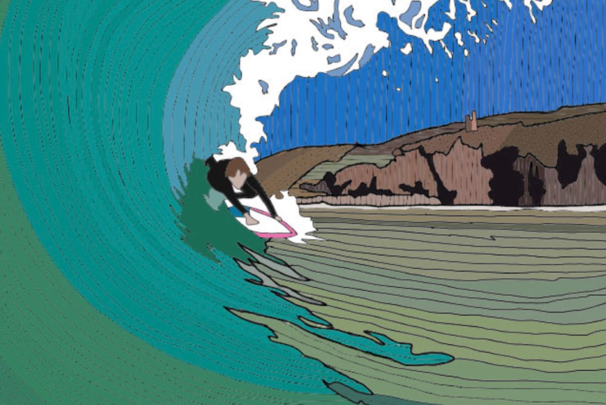 Chapel Porth surf art